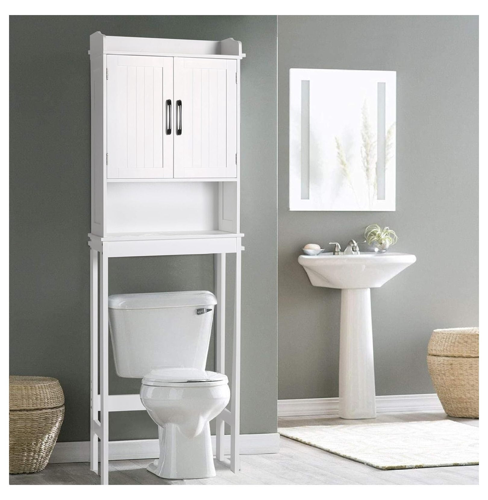 Homehours Over The Toilet Storage Cabinet, Bathroom Cabinet Over Toilet, Freestanding Over The ...