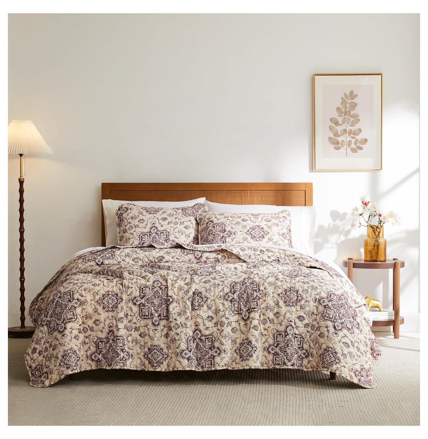 Homehours Persia Oversized Queen Quilt Bedding Set Lightweight, Soft Coverlet Bedspread 3Piece