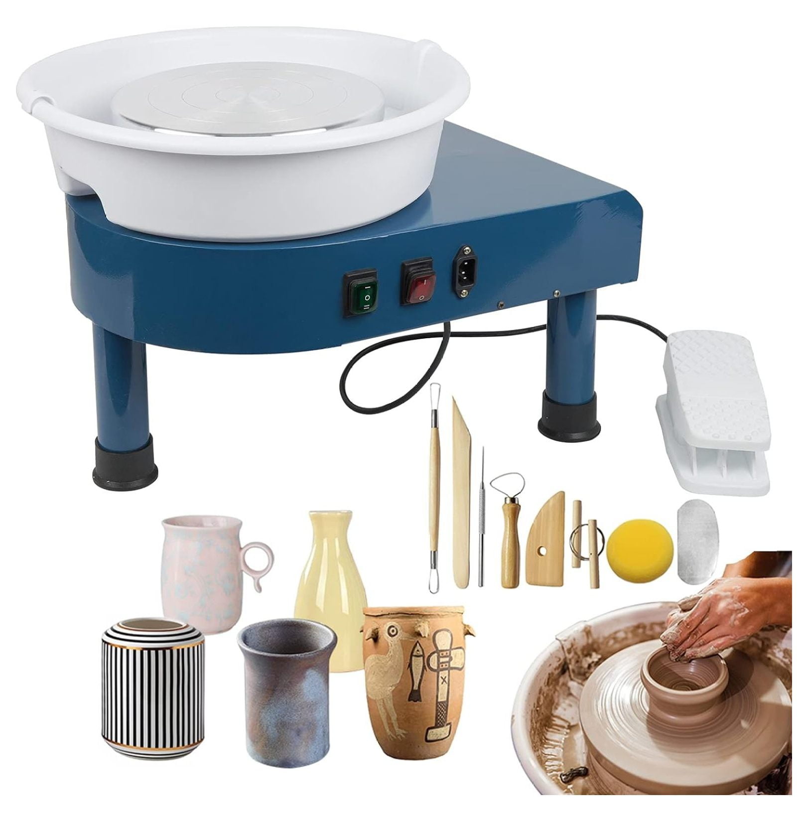 Homehours Pottery Wheel Machine 25CM 350W Ceramic Potters Machine