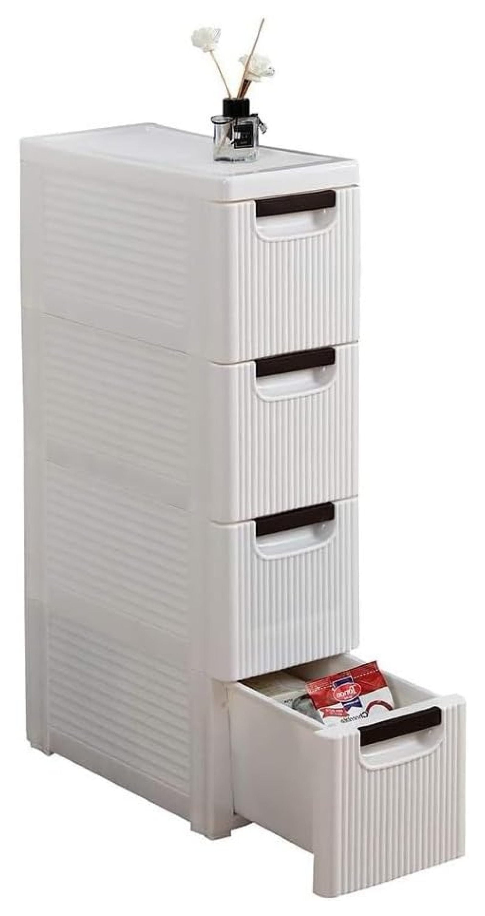 Homehours Rolling Cart Organizer Unit 4 Drawers Storage Carts Narrow Slim Container Storage