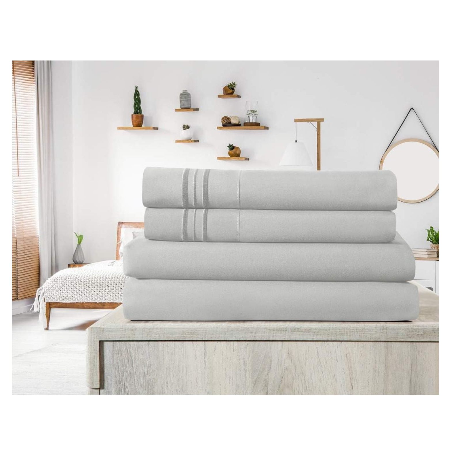 Homehours Split King Size Bed Sheets Set Cooling Bedding Sets, Extra