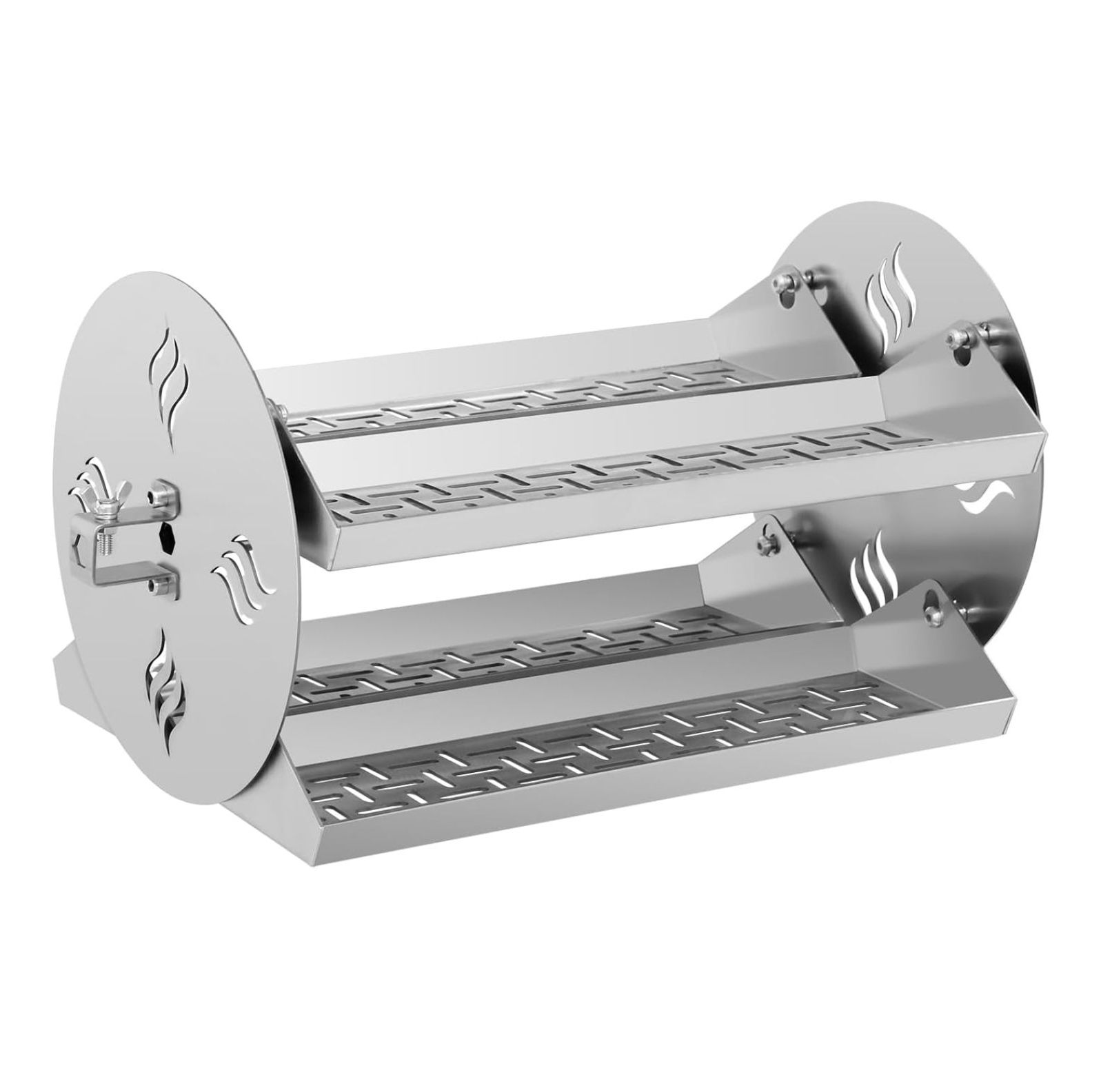 Homehours Stainless Steel Round Tumble Rotisserie Basket Cooking