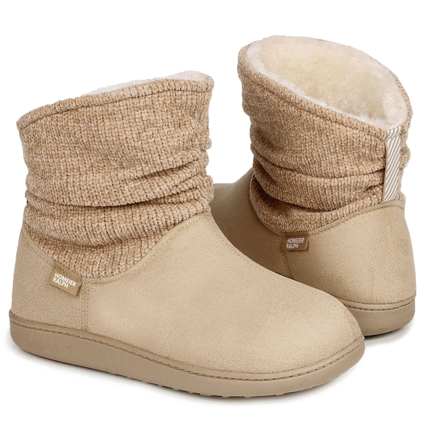 Homeier Ralph Women's Winter Warm Chenille Knit Bootie Slippers Comfy ...