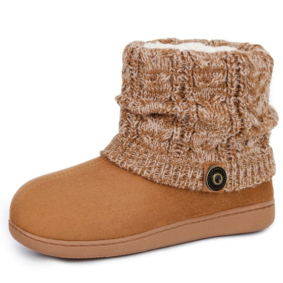 Homeier Ralph Women's Woolen Yarn Knit Bootie Slippers Memory Foam House Shoe