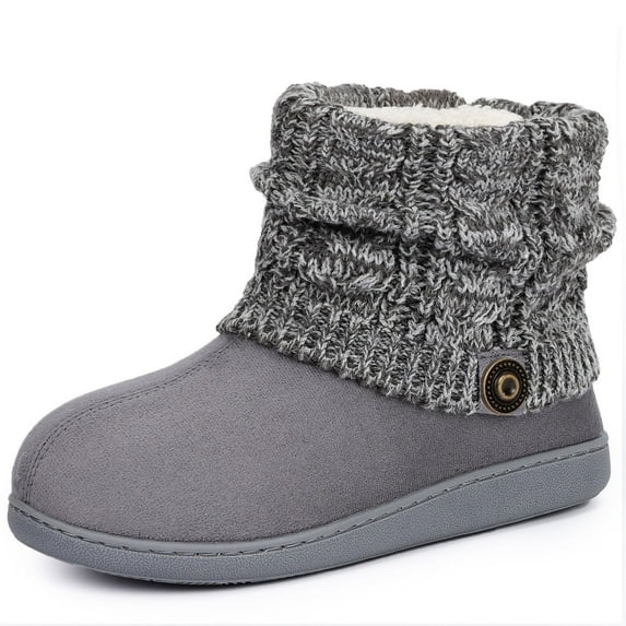 Homeier Ralph Women's Woolen Yarn Knit Bootie Slippers Memory Foam House Shoe