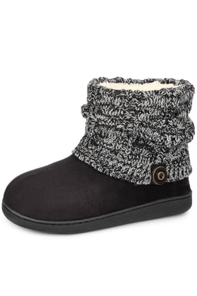 Women's Woolen Yarn Knit Bootie Slippers Memory Foam House Shoe