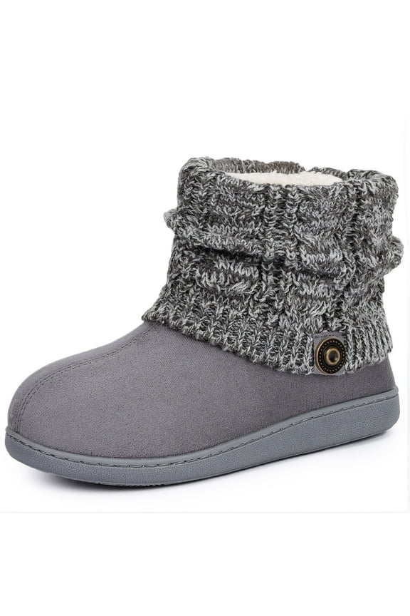 Women's Woolen Yarn Knit Bootie Slippers Memory Foam House Shoe