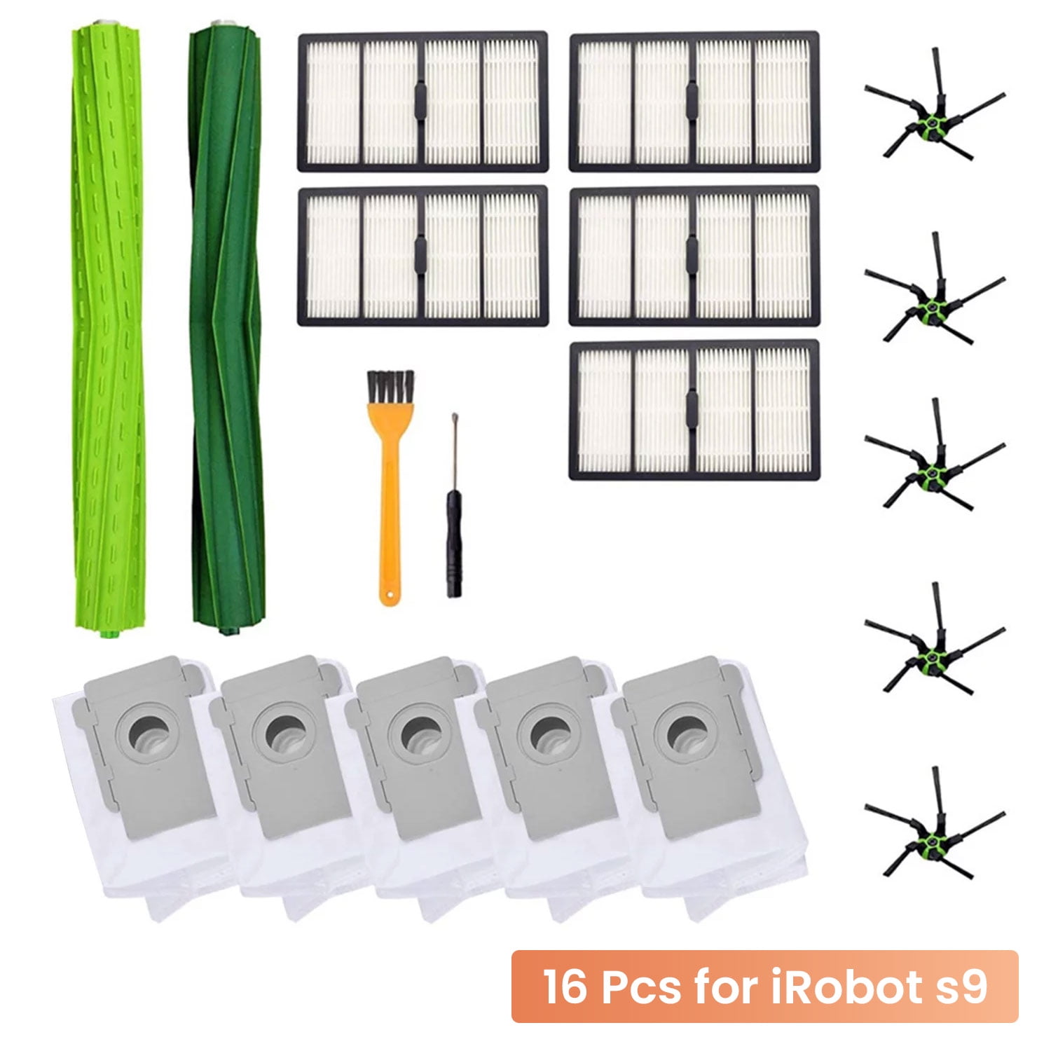 Homeika 16 Pack Replacement Parts Fit for iRobot Roomba s9 (9150) s9