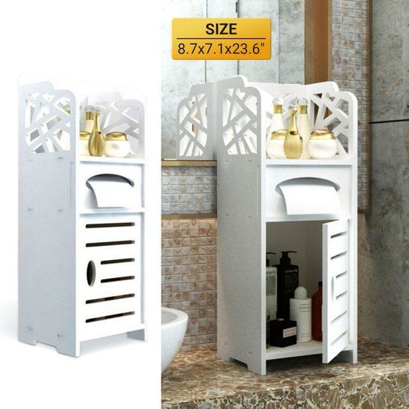 Aojezor Small Bathroom Storage Corner Floor Doors And Shelves