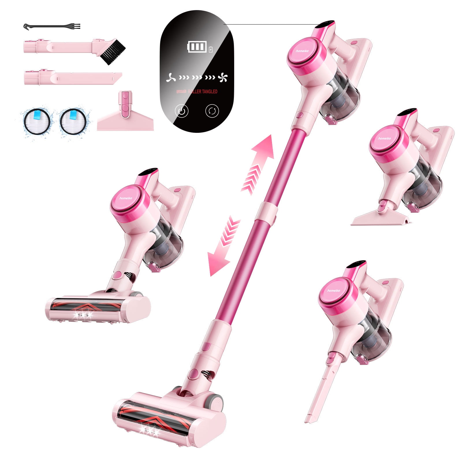 Redkey Cordless Vacuum with Large Touch Screen 25 orders Kpa Suction 250W Stick Vacuum