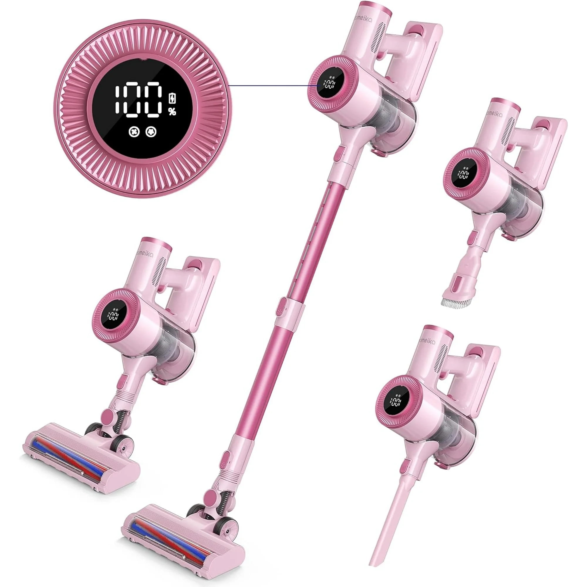 Homeika Cordless Vacuum Cleaner, 20Kpa Powerful Suction Vacuum with LED Display, 8 in 1 Lightweight Stick Vacuum with 30 Min Runtime Detachable Battery