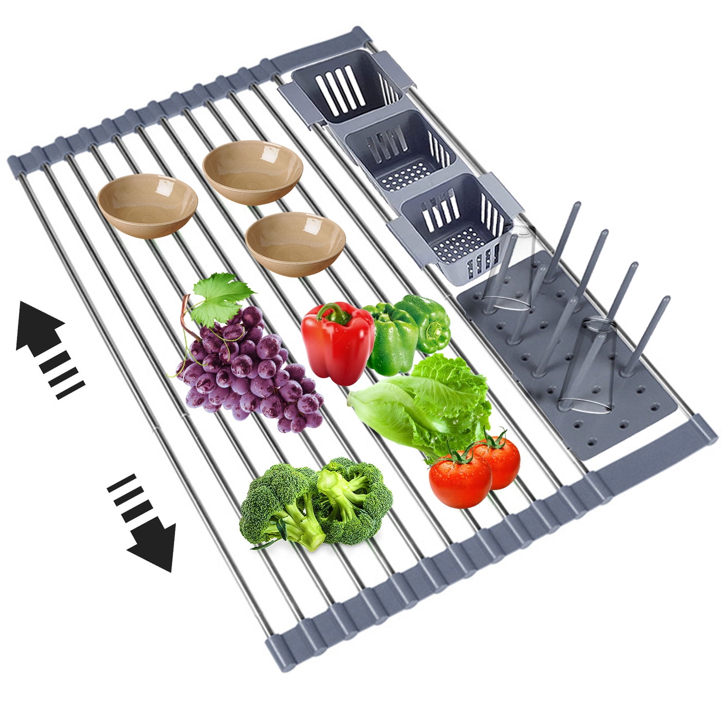 Curtis Stone Roll Up 2-in-1 Drying Rack/Trivet - Red
