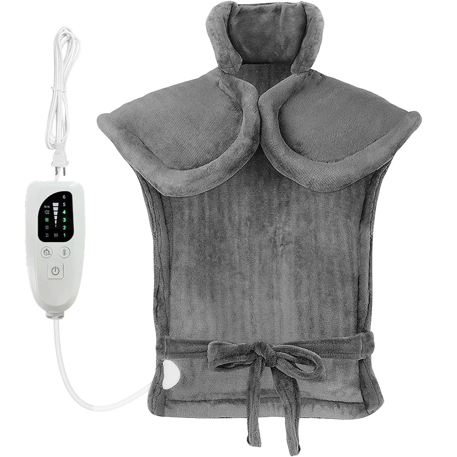 Homeika Weighted Heating Pad for Back, 23"x36'' Wearable Heat Pads for Neck Shoulders, Fast