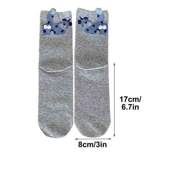 Homekingdee 1 Pair Funny Dog Socks with Balls - Cute Animal Design Women's Ankle Socks, Made of Soft Cotton, for Fashion and Daily Wear