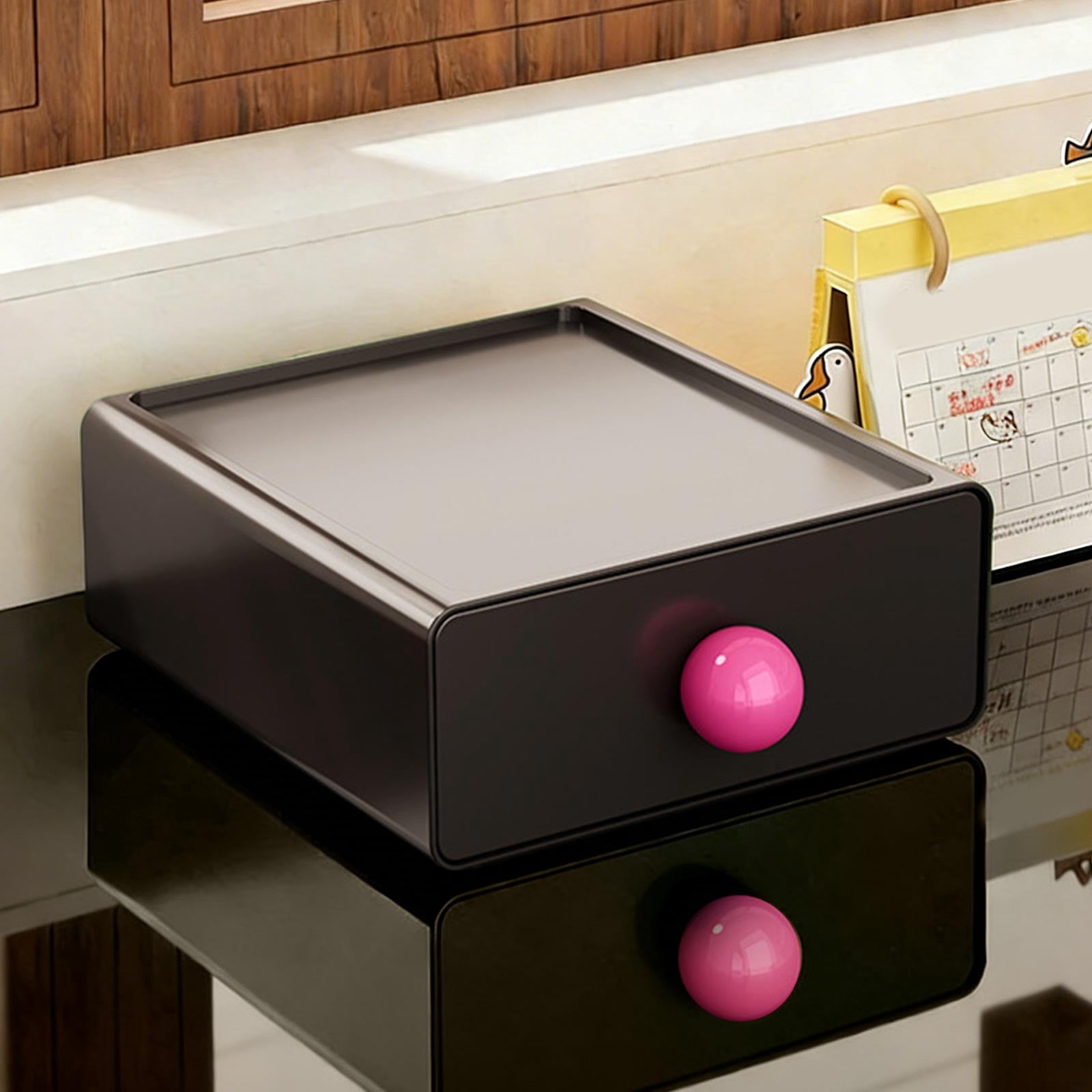 Homekingdee [1 Pcs Plastic Desktop Drawer Organizer Storage Box - Cute ...