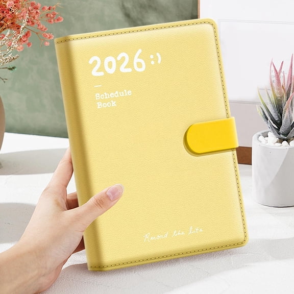Homekingdee 2026 A5 Planner Notebook with Magnetic Closure - Thick Paper PU Leather Cover Weekly Monthly Daily Schedule Journal for Students Professionals
