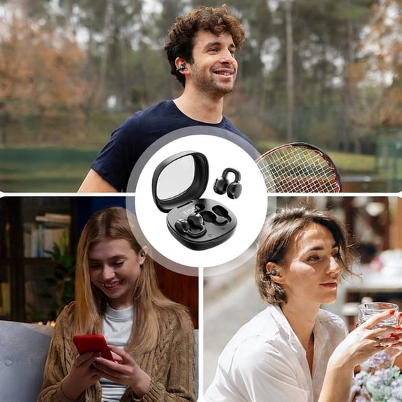 Homekingdee Clip-On Open-Ear Headphones with LED Digital Display, Long Battery Life, Comfortable Wear, High Sound Quality for Daily Use