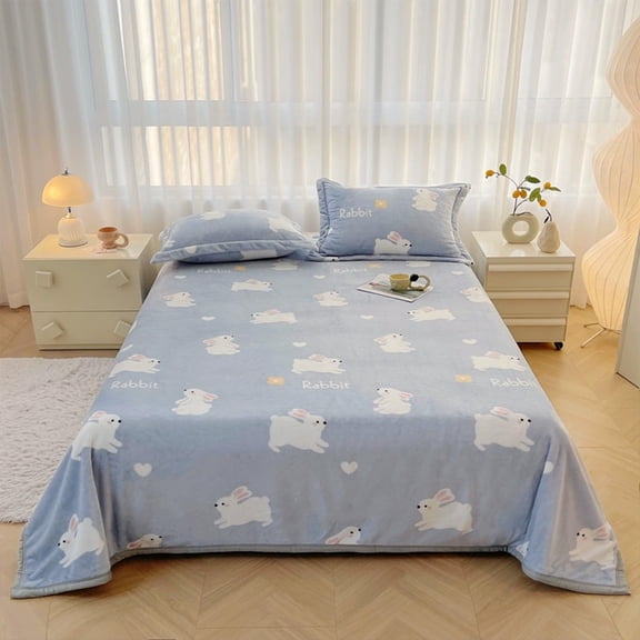 Homekingdee Cloud Mink Blanket - Polyester Multicolor Velvet Quilt Double-sided Padded Winter Bedding Cover 59.06x78.74in for Home Decor