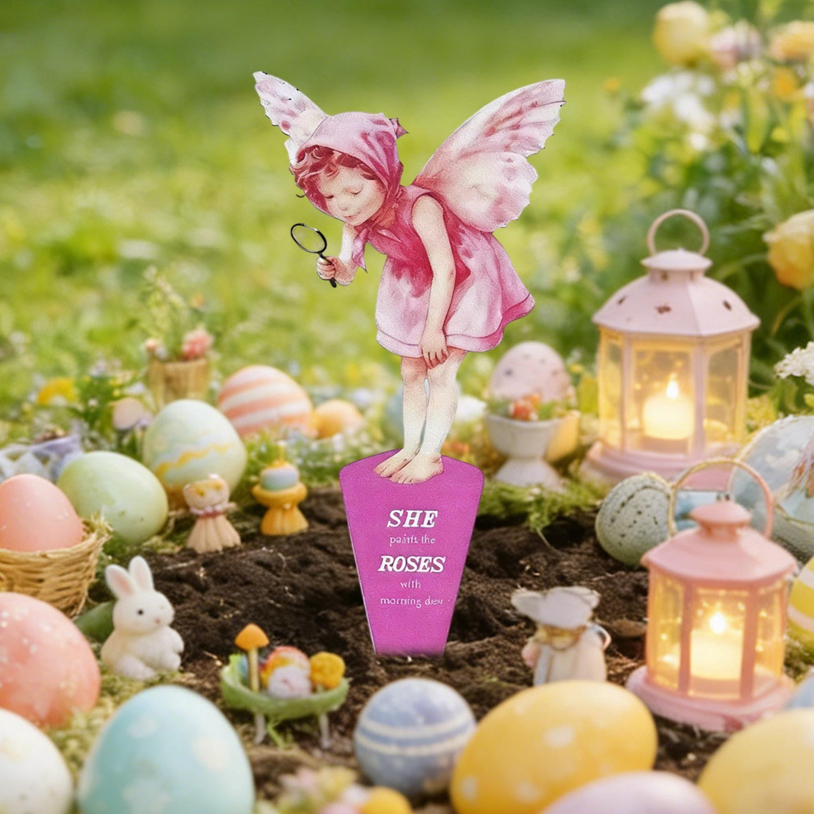 Homekingdee Easter Acrylic Small Flower Insert Garden Balcony ...