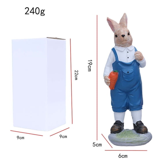 Homekingdee Easter Bunny Resin Ornament - Table Top Window Decoration Figurine for Easter Home Decor and Holiday Celebration
