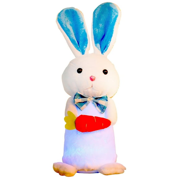 Homekingdee Easter Glowing Rabbit Figurine - Cloth Rabbit Ornament for Easter Holiday Home Office Desk Decoration