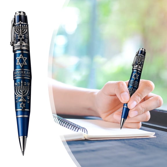 Homekingdee Hanukkah Commemorative Pen - Colorful Plastic Collectible Gift Pen for Holiday Celebration and Home Decoration
