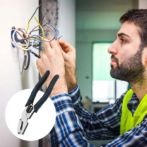 Homekingdee Heavy Duty Industrial Grade Multifunctional Steel Pliers - Ergonomic Design with Comfort Grip for Cutting, Bending, Twisting, Suitable for DIY, Tradespersons and Elbow Work