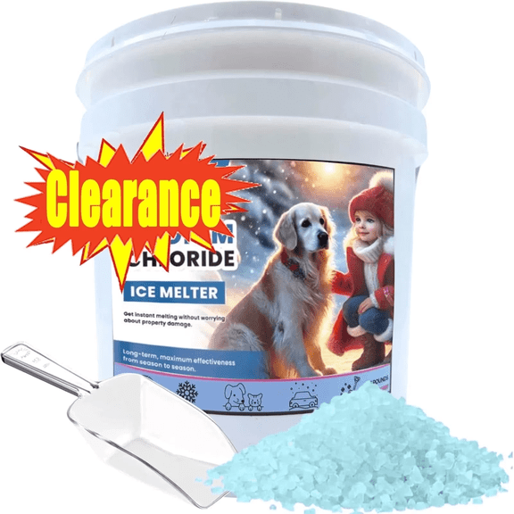 Homekingdee Ice Melt, Pet Safe Ice Melt, Premium Snow Melter, Pure Magnesium Chloride, Safer for Pets, Concrete, Effective to -35 F