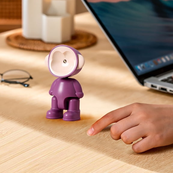 Homekingdee Mini Cute Monkey Night Light - Multi-color LED Small Night Light with Adjustable Head for Children's Room, Birthday Gift, Desktop Pet Ornament