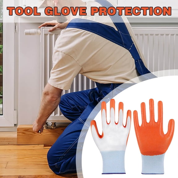 Homekingdee Protective Work Gloves with Non-Slip Silicone Grip - Breathable Durable Gloves for Tool Handling, Yard Work, and Construction
