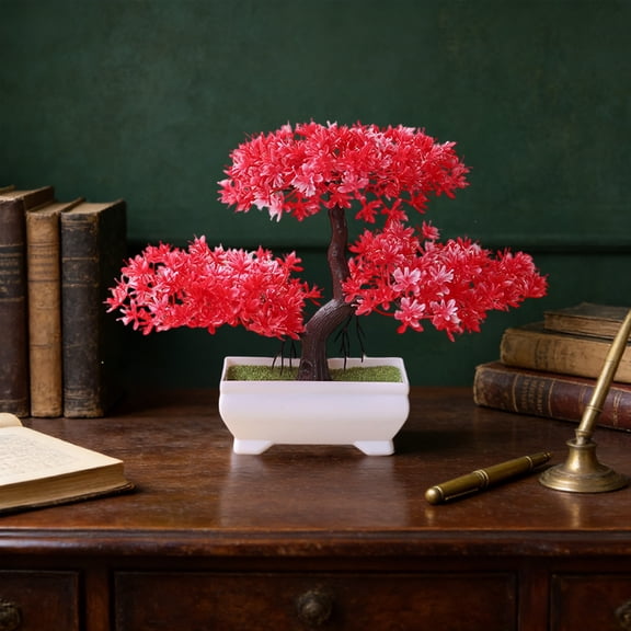 Homekingdee Simulation Potted Plants Artificial Flowers - Fake Plants with Flexible Branches and Weighted Base for Indoor Home Decor, Table Arrangements, Living Room TV Cabinet