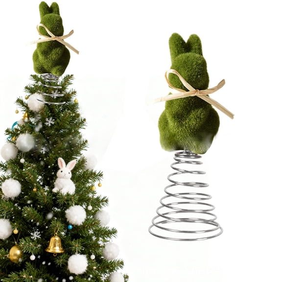 Homekingdee Tree Top Bunny Easter Decoration - Plastic Multicolor Spring Bunny Tree Topper for Easter Holiday Home Party Decor