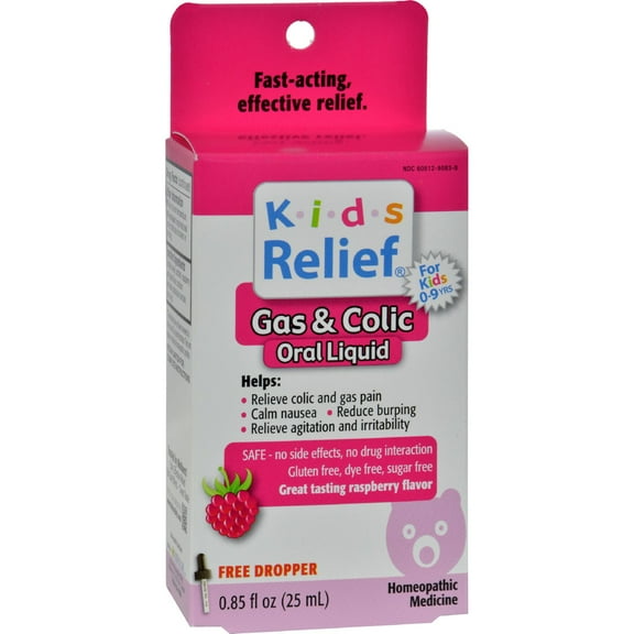 Homelab Kids Ages 0-9 Colic Drops, Raspberry Flavor - 25 Ml