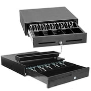 Homelala - Heavy Duty POS Point of Sale/cash Register Rj-12 Key-lock Cash Drawer W/bill & Coin Trays Black with 12v, Compatible with Most Major Epson Star Citizen JAY Star Bixolon Printers