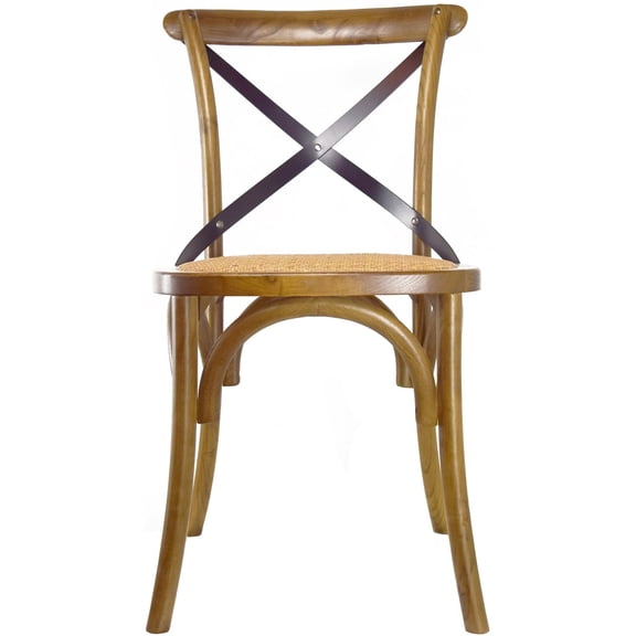 2xhome Walnut Mid Century Modern Farmhouse Cross Back Chair With X Back Assembled Solid Real Wooden Frame Antique Style Dining Chair Side Armless For Accent Kitchen Task Work Desk, Set of 1, 1 piece