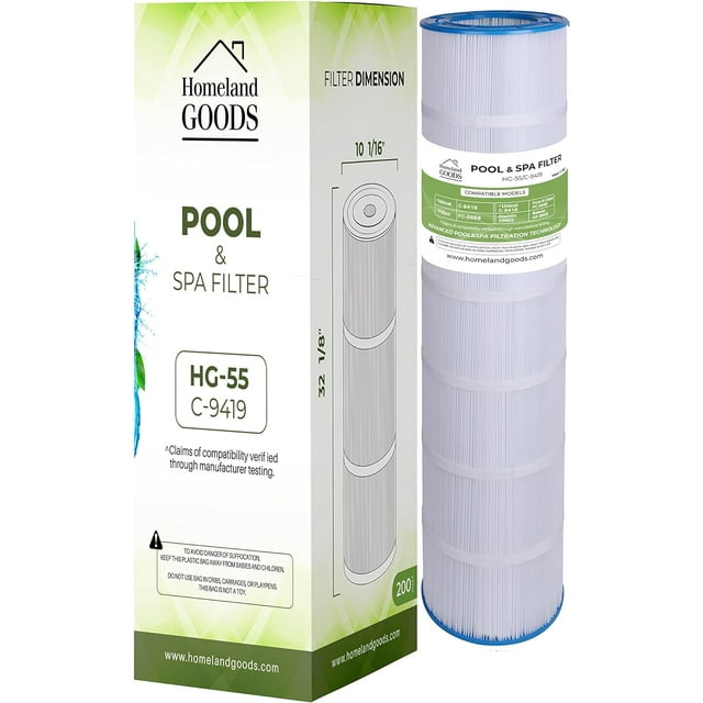 Homeland Goods Pool Filter Replacement for Pentair CC200, Unicel C9419