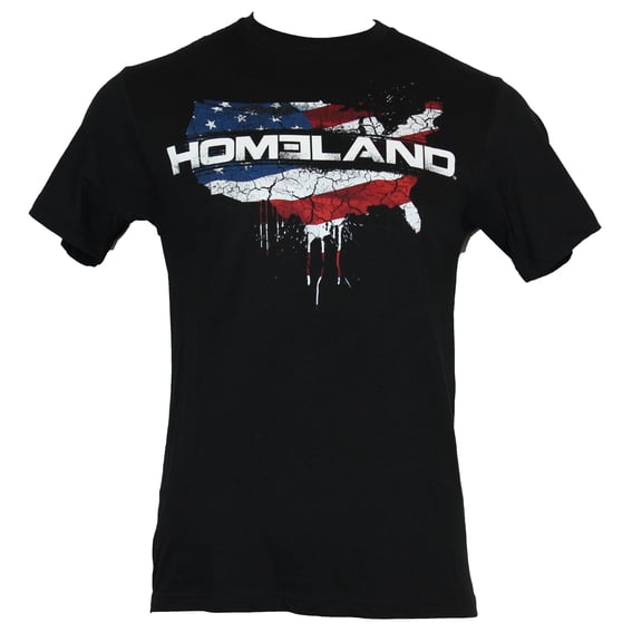 Homeland Mens T-Shirt -Dripping American Flag USA Logo Image