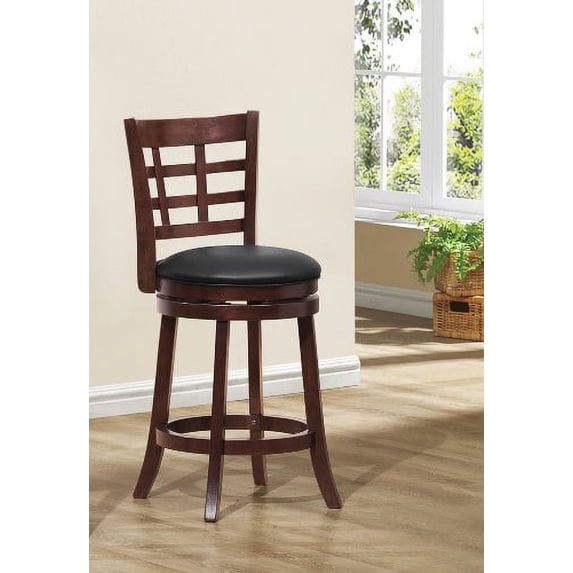 Homelegance 1142E-24S Swivel Counter Height Chair/Stool, Dark Cherry