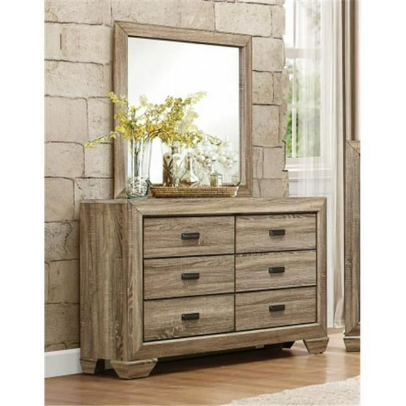 Homelegance 1904-6 Beechnut Collection Mirror- Light Elm - 41 x 1.25 x 39 in.