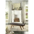 thumbnail image 1 of Saltoro Sherpi Wood Bench With a Tufted Seat, Dark Gray, 1 of 2