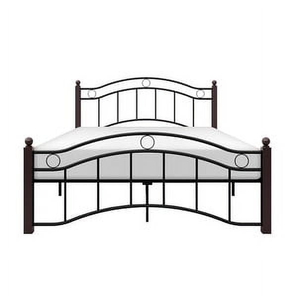 Averny Full Black and Brown Metal Platform Bed