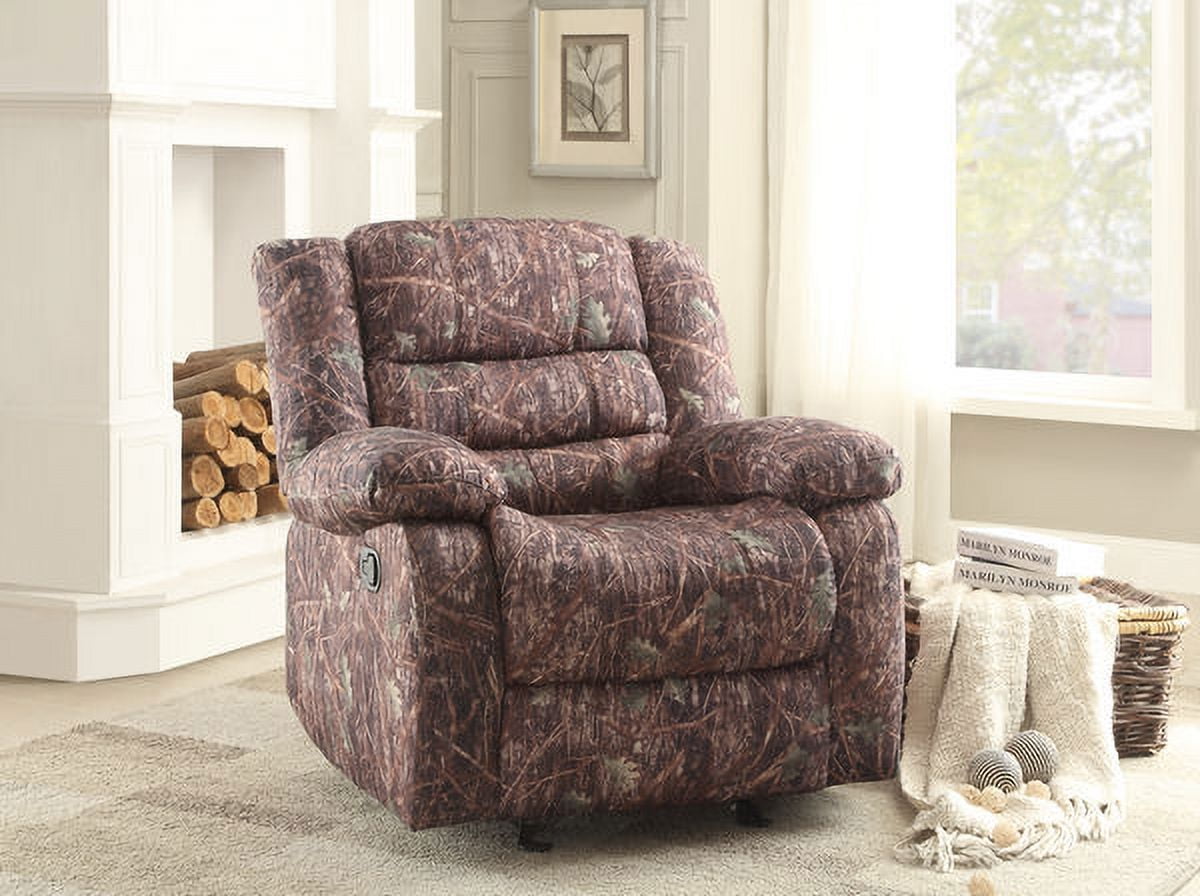Homelegance Berger Glider Reclining Chair In Camouflage Polyester