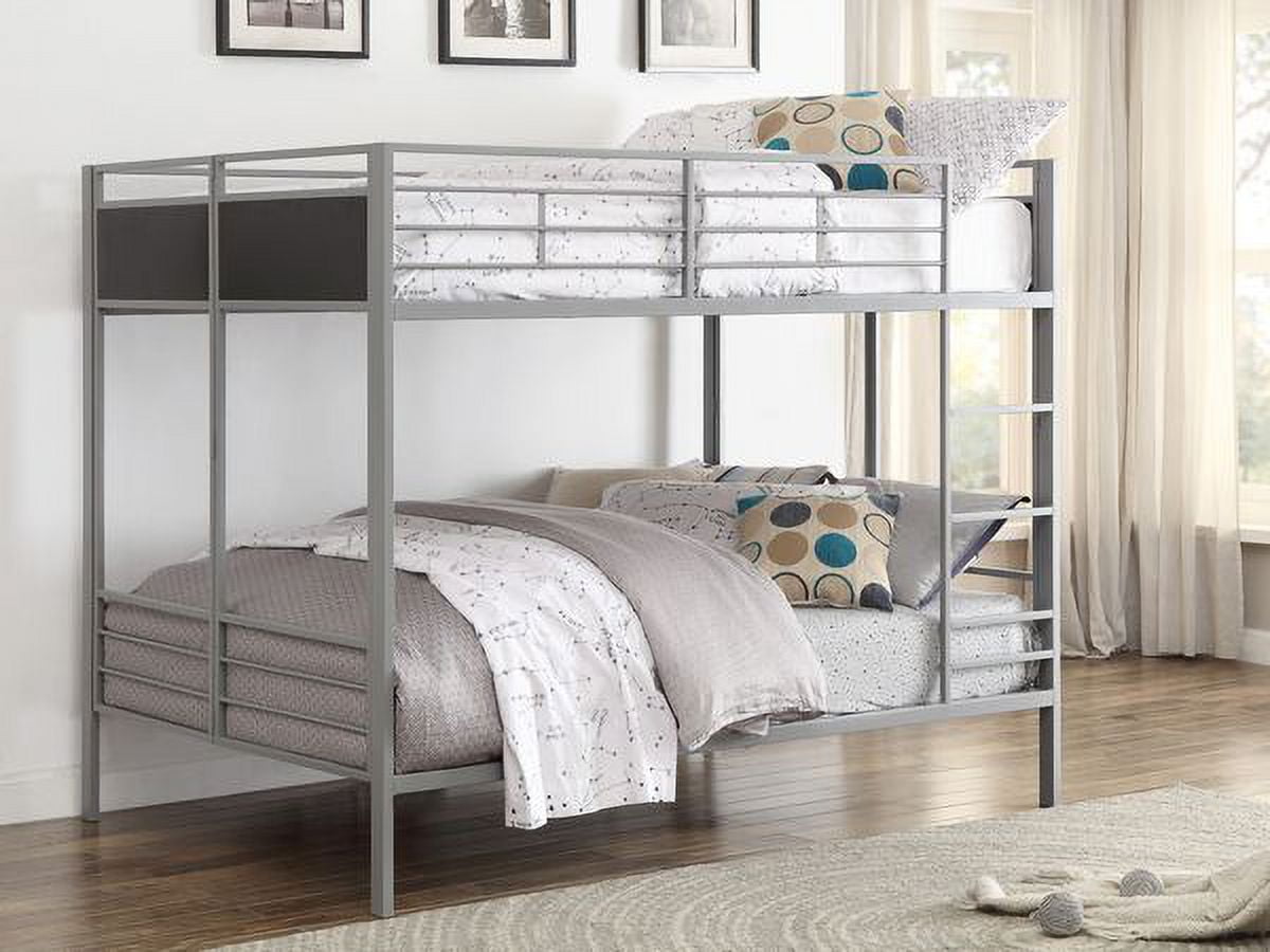 Homelegance Dex Full/Full Metal Folding Bunk bed In Black Panels / Grey