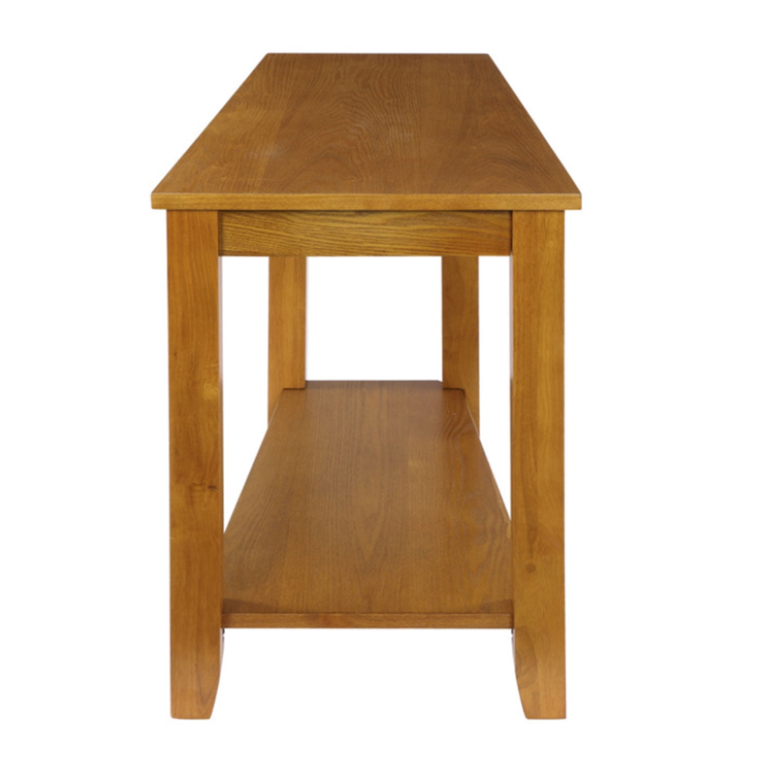 Elwell Oak Finish Rectangular Wood Chairside Table