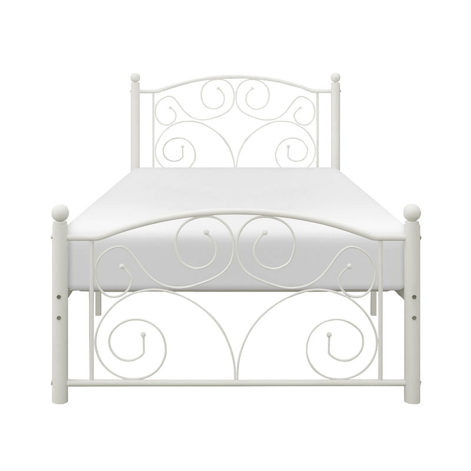 Homelegance Pallina Metal Platform Bed, Twin, White