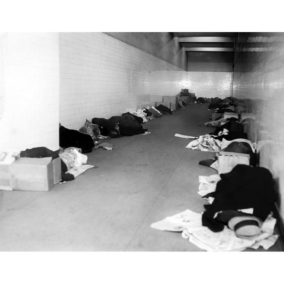 Homeless People Hiding From A Cold Wave History (36 x 24)