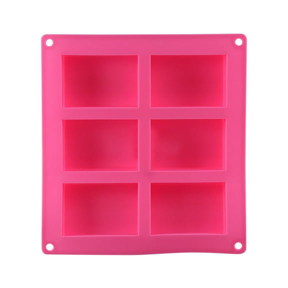 Homelife 1 Pc 6-Cavity Plain Rectangle Soap Mold Silicone Craft DIY Cake Making Mould