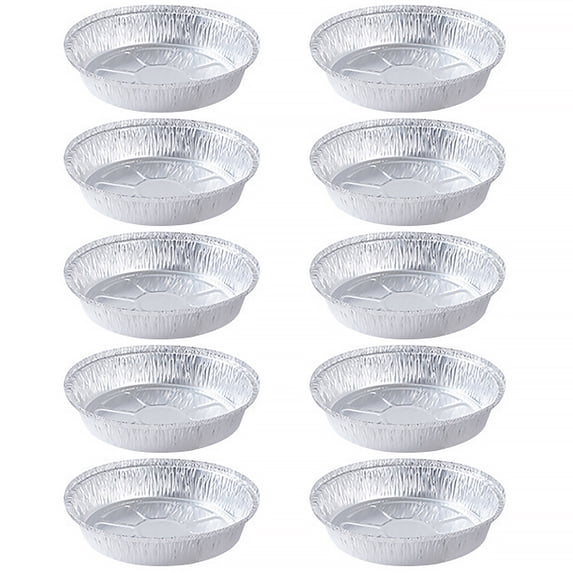 Homelife 10Pcs 6/7/8 Inches Aluminum Foil Pan Waterproof Oilproof Non Stick Kitchen Disposable Tinfoil Baking Pan Egg Tart Mold Daily Use