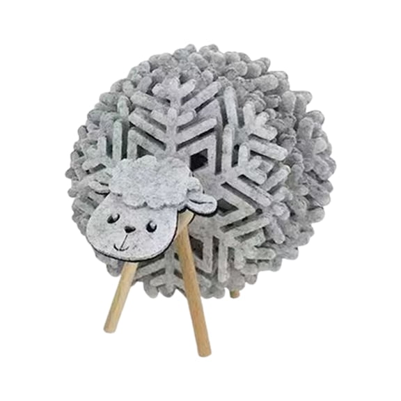 Homelife 10Pcs Felt Coasters Set with Sheep Holder Absorbent Drink Coaster for Table Protection Snowflake Wool Felt Cup Mat for Hot Beverages Sheep Decor