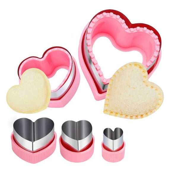 Homelife 3/5/7/8Pcs Heart Cookie Cutter Valentine's Day Love Heart Shape Biscuit Cutters Stainless Steel Baking Cutter Mold for Cookies Sandwiches Biscuits
